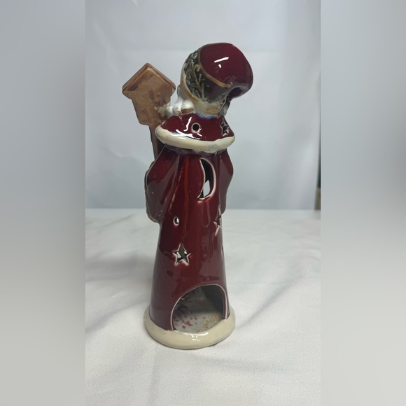 Santa Claus Father Christmas Candle tea light holder figurine 9” - Picture 5 of 6